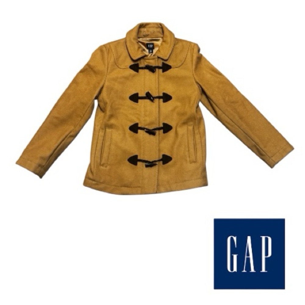 VTG GAP WOMEN’S Camel Wool Toggle Coat with Black Accents